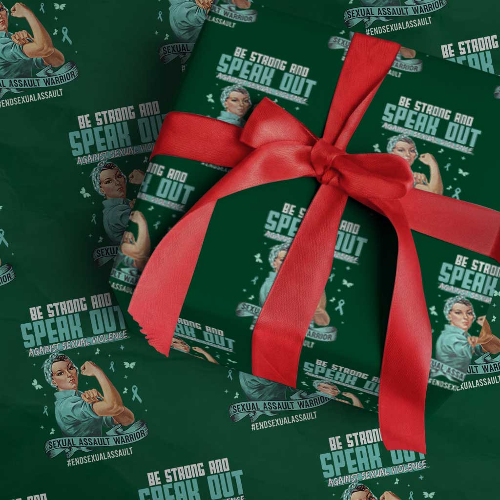 Sexual Assault Awareness Wrapping Paper Roll Be Strong And Speak Out Against Sexual Violence