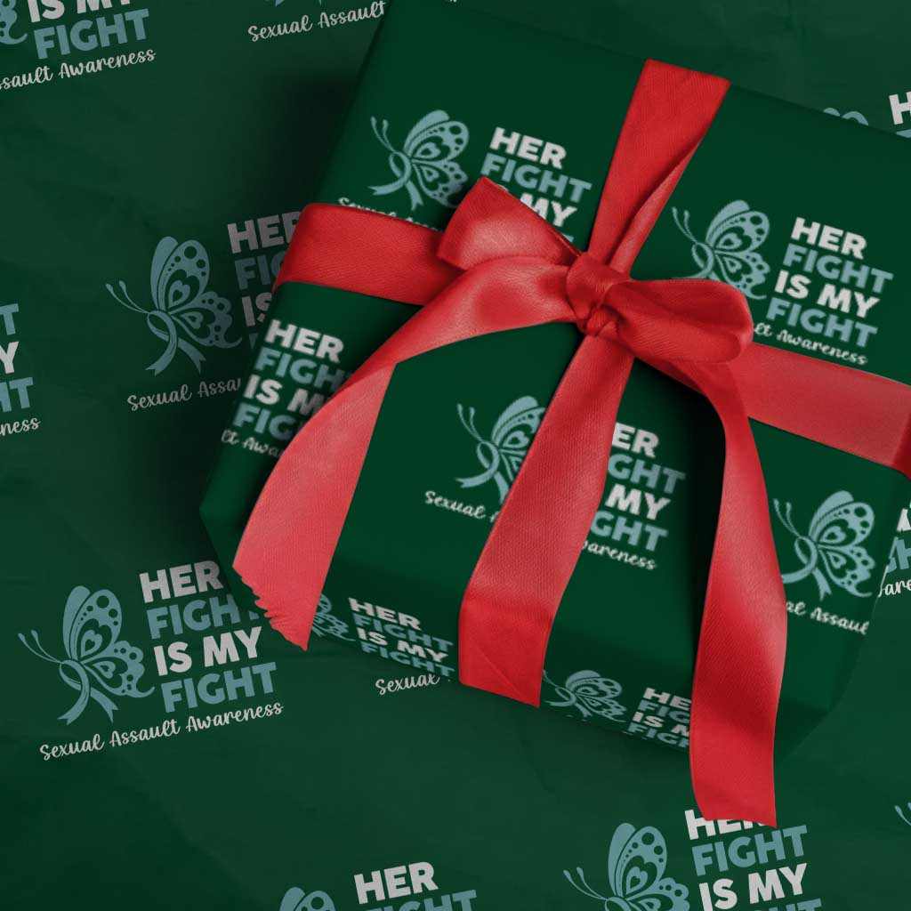 Sexual Assault Awareness Wrapping Paper Roll Her Fight is My Fight