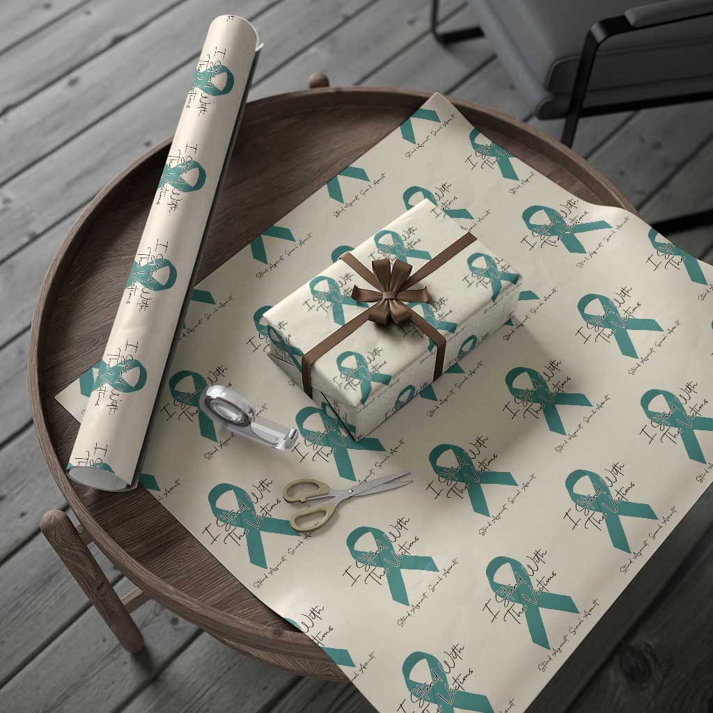 Sexual Assault Awareness Wrapping Paper Roll I Stand With The Victims