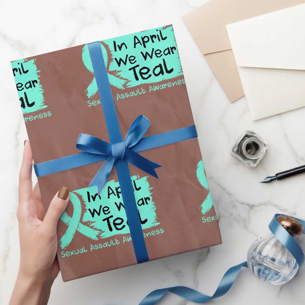 Sexual Assault Awareness Wrapping Paper Roll In April We Wear Teal