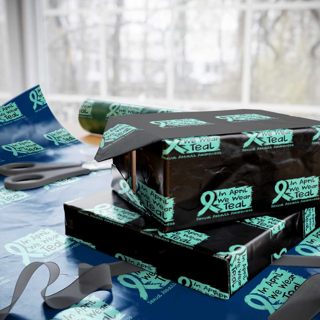 Sexual Assault Awareness Wrapping Paper Roll In April We Wear Teal