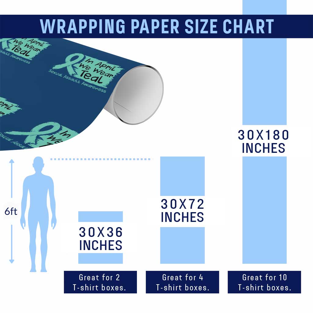 Sexual Assault Awareness Wrapping Paper Roll In April We Wear Teal