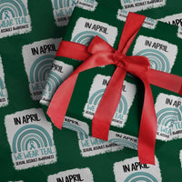 Sexual Assault Awareness Wrapping Paper Roll In April We Wear Teal Ribbon