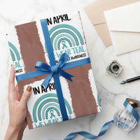 Sexual Assault Awareness Wrapping Paper Roll In April We Wear Teal Ribbon