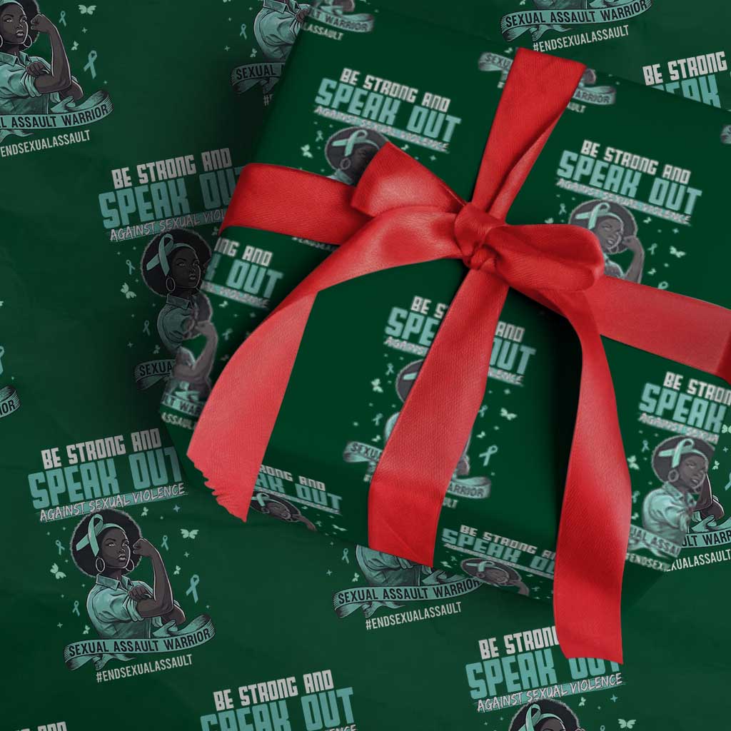 Sexual Assault Awareness Wrapping Paper Roll Support African Women Stop Sexual Abuse Awareness