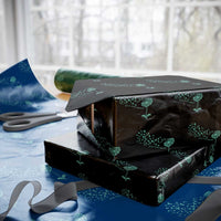 Sexual Assault Awareness Wrapping Paper Roll Teal Dandelion Ribbons