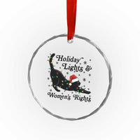 Sexy Cat Holiday Lights Womens Rights Supporter Crystal Glass Ornament Christmas Feminist Gift - Wonder Print Shop