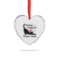 Sexy Cat Holiday Lights Womens Rights Supporter Heart Crystal Glass Ornament Christmas Feminist Gift - Wonder Print Shop