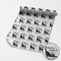 Sexy Cat Holiday Lights Womens Rights Supporter Wrapping Paper Roll Christmas Feminist Gift - Wonder Print Shop