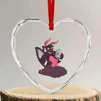 Sexy Easter Bunny Mothman Heart Crystal Glass Ornament Cryptid Humor Gift