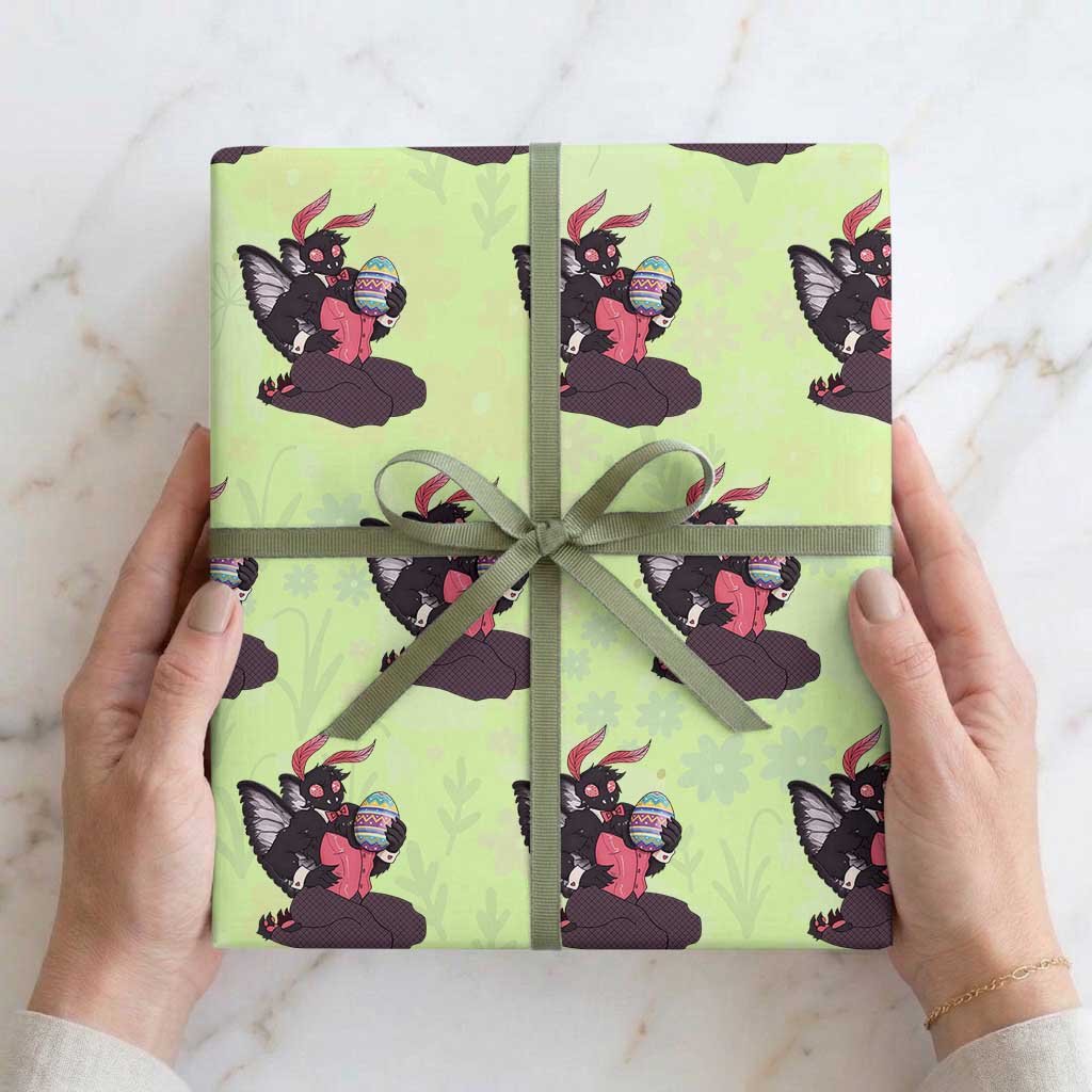 Sexy Easter Bunny Mothman Wrapping Paper Roll Cryptid Humor Gift