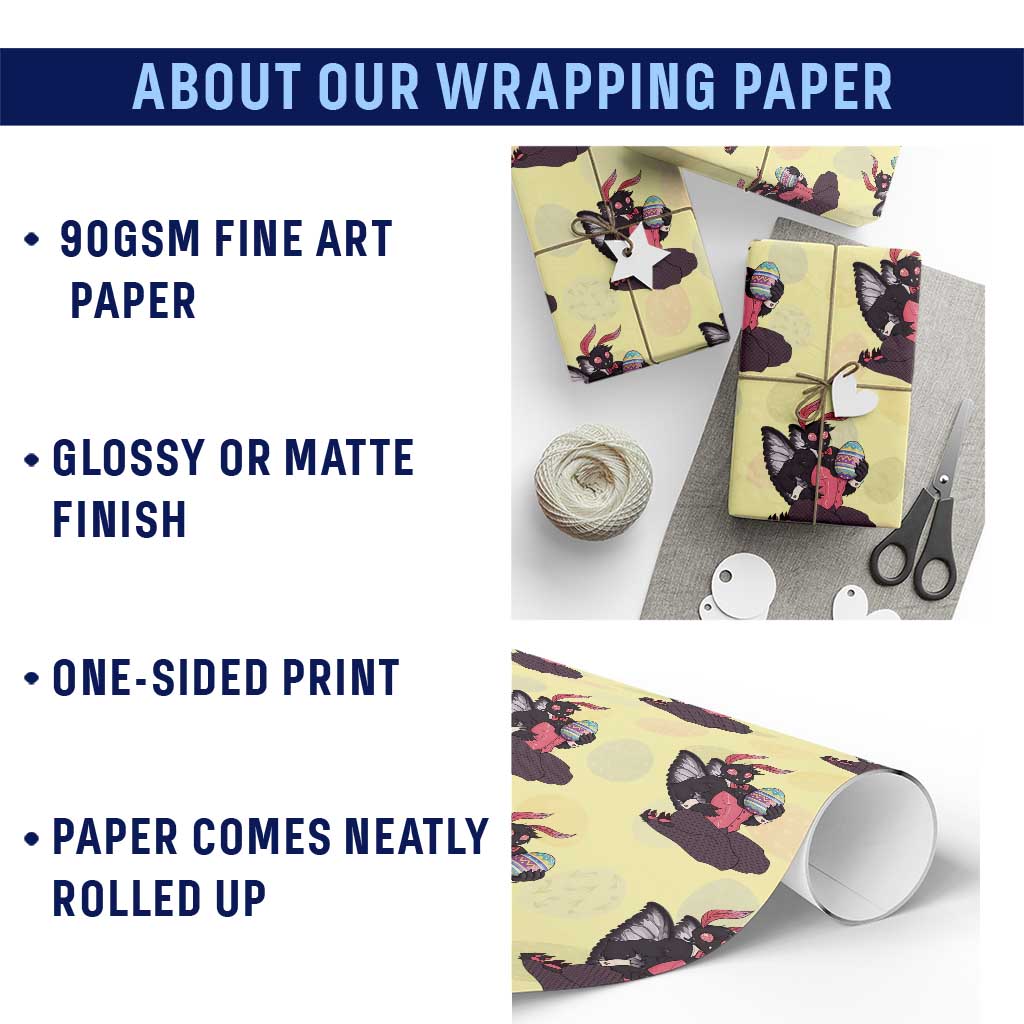 Sexy Easter Bunny Mothman Wrapping Paper Roll Cryptid Humor Gift