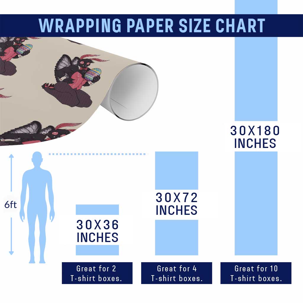 Sexy Easter Bunny Mothman Wrapping Paper Roll Cryptid Humor Gift