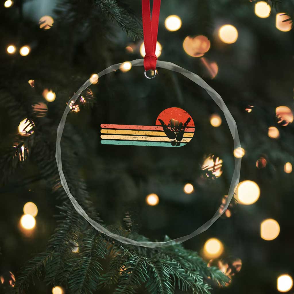 Shaka Hand Crystal Glass Ornament Retro Vintage Shaka Sign Rasta Hawaii Hawaiian - Wonder Print Shop