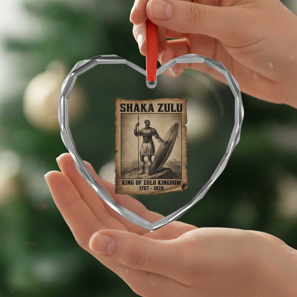 Shaka Zulu Heart Crystal Glass Ornament King of Zulu Kingdom Indigenous African Tribe