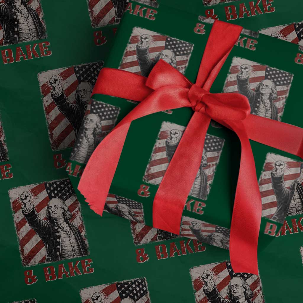 Shake And Bake Benjamin Franklin 4th of July Couple Matching Wrapping Paper Roll