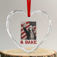 Shake And Bake Benjamin Franklin 4th of July Couple Matching Heart Crystal Glass Ornament