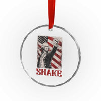 Shake And Bake George Washington 4th of July Couple Matching Crystal Glass Ornament