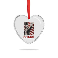 Shake And Bake George Washington 4th of July Couple Matching Heart Crystal Glass Ornament