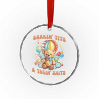 Shakin' Tits and Takin' Shits Crystal Glass Ornament Naughty Funny Inappropriate - Wonder Print Shop