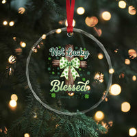 Shamrock Cross Irish St Patrick's Day Crystal Glass Ornament Not Lucky Simply Blessed