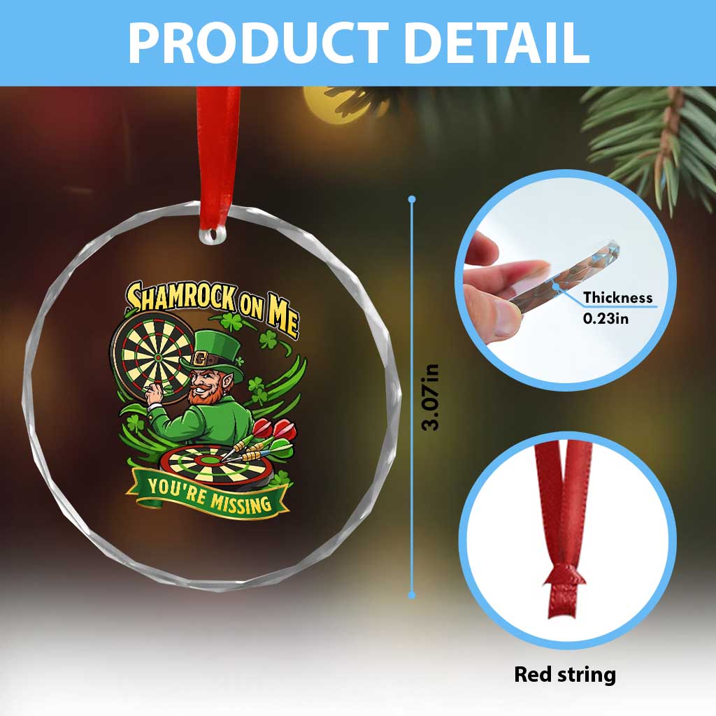 Shamrock On Me Youre Missing Crystal Glass Ornament St Patricks Day Darts Player Gift