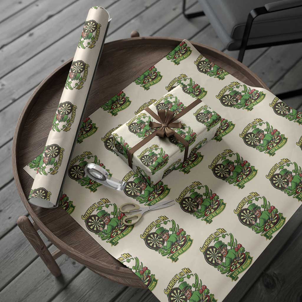 Shamrock On Me Youre Missing Wrapping Paper Roll St Patricks Day Darts Player Gift