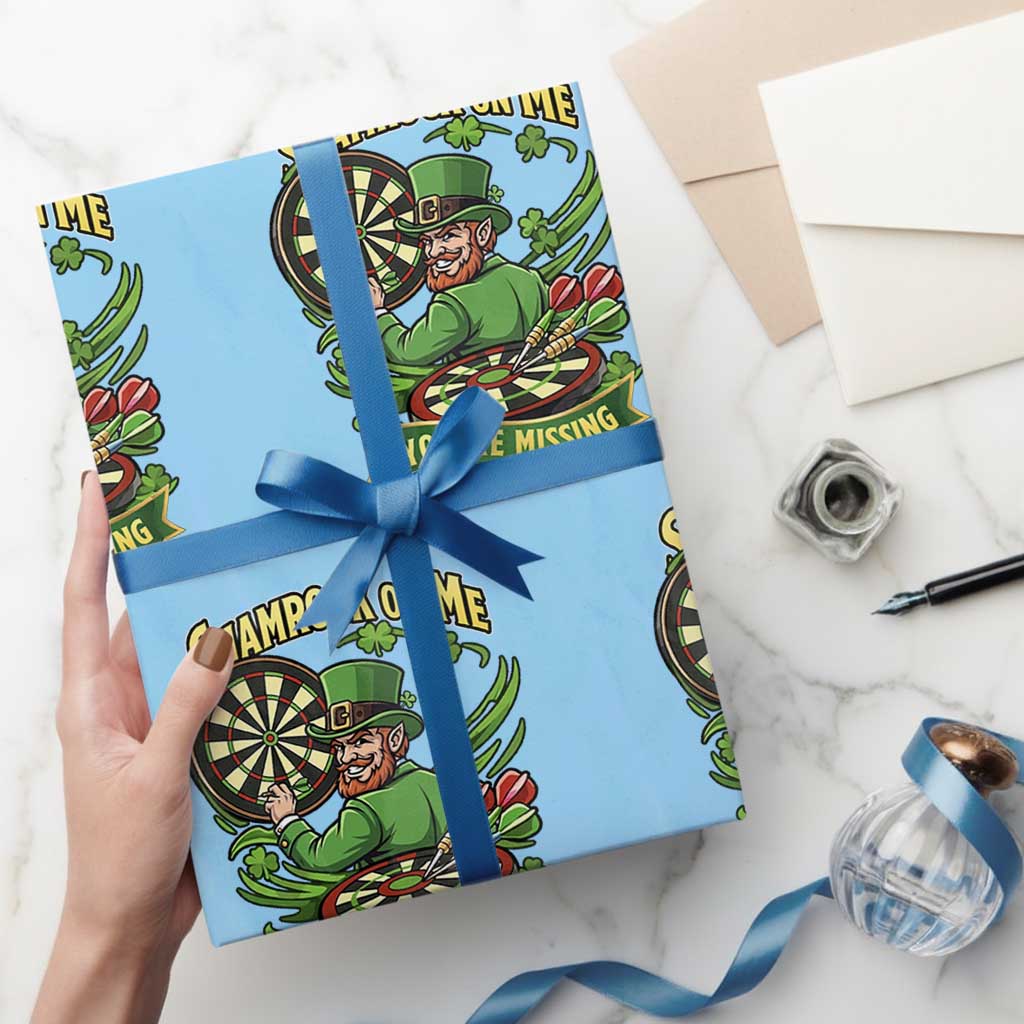 Shamrock On Me Youre Missing Wrapping Paper Roll St Patricks Day Darts Player Gift