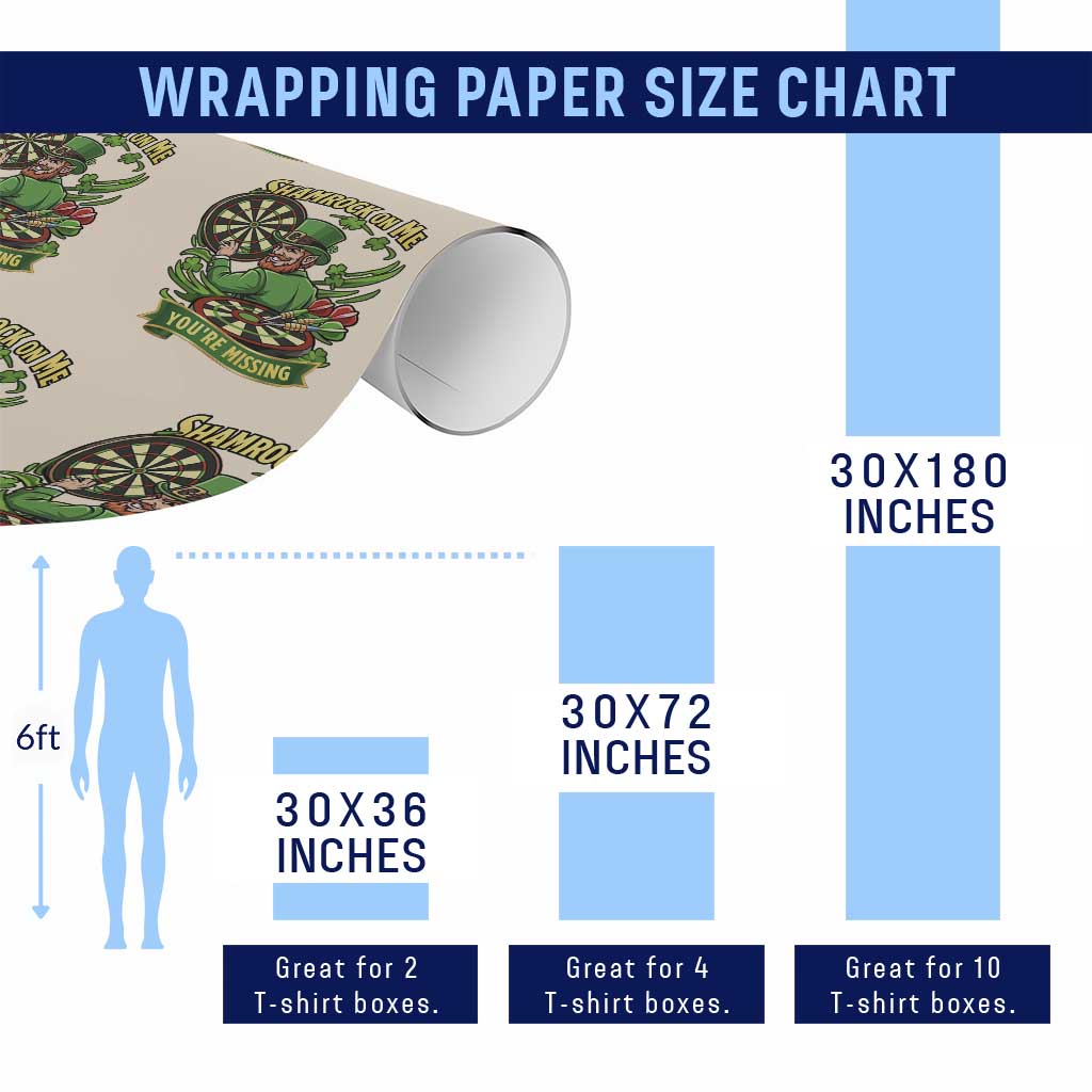 Shamrock On Me Youre Missing Wrapping Paper Roll St Patricks Day Darts Player Gift
