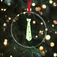 Shamrocks Tie Crystal Glass Ornament Kids St Patricks Day Costume Party Humor