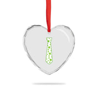 Shamrocks Tie Heart Crystal Glass Ornament Kids St Patricks Day Costume Party Humor