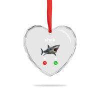 Shark Calling Meme Mispelled Shak Incoming Call Humor Heart Crystal Glass Ornament