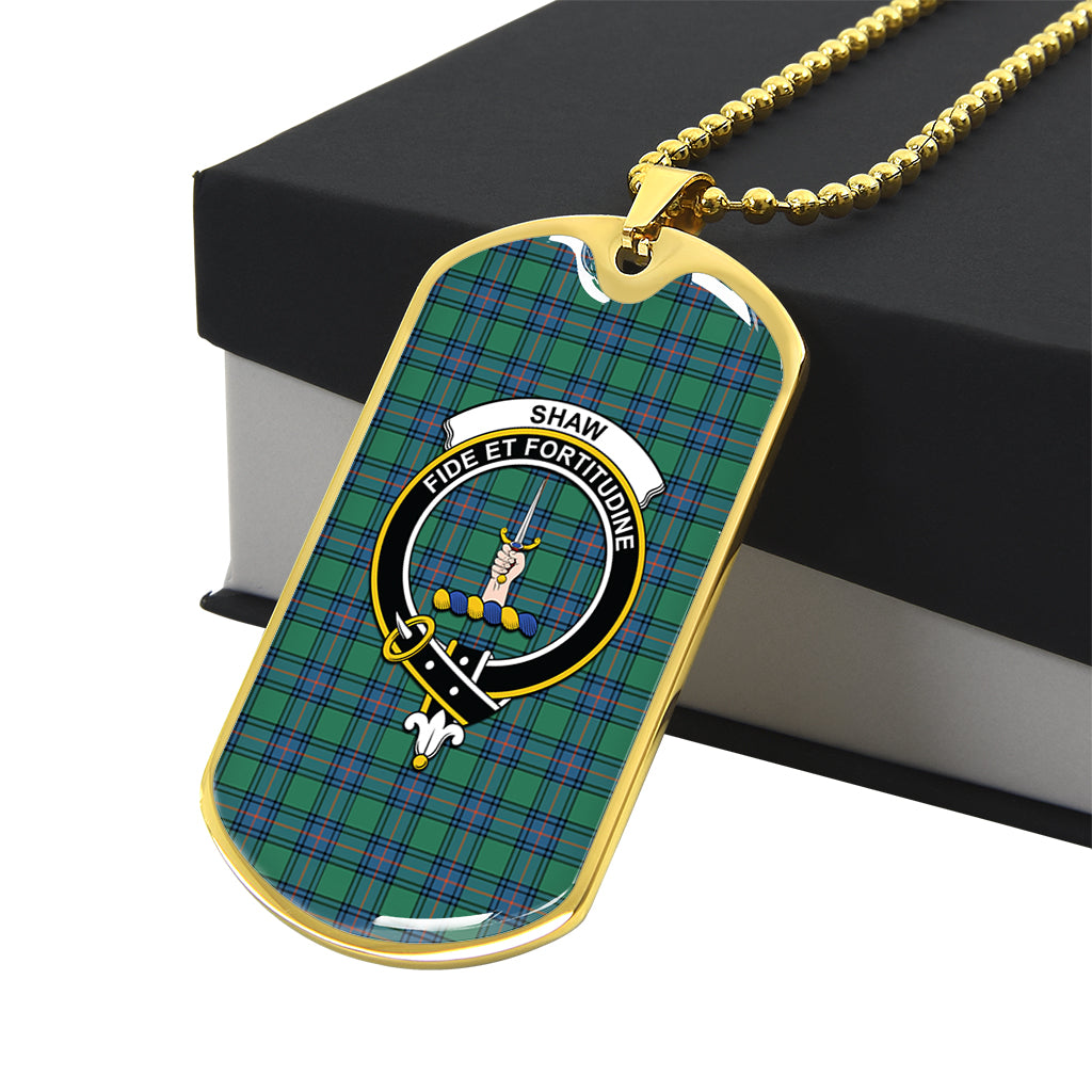 shaw-ancient-tartan-family-crest-gold-military-chain-dog-tag