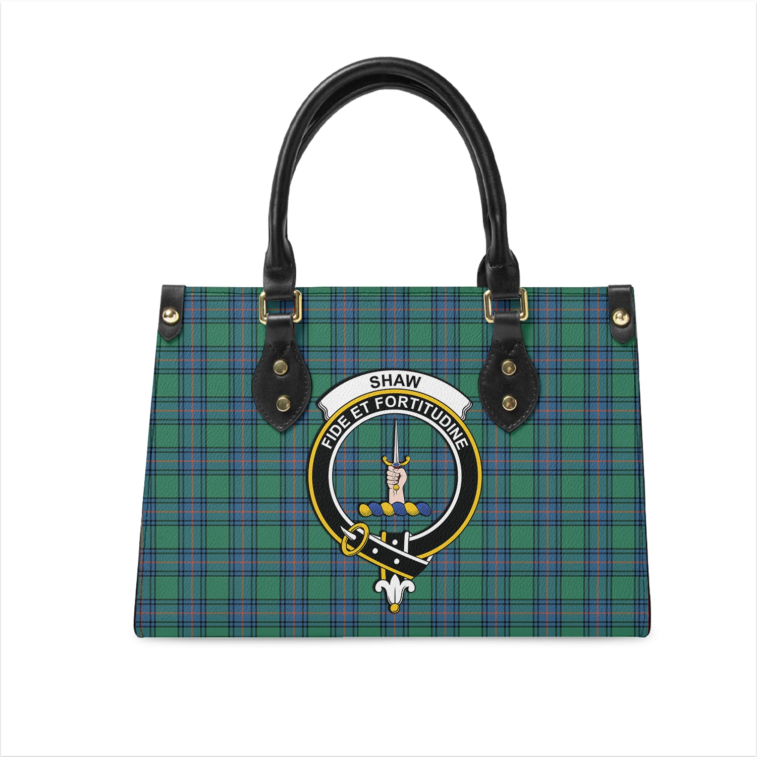 Shaw Ancient Tartan Family Crest Leather Bag TS23