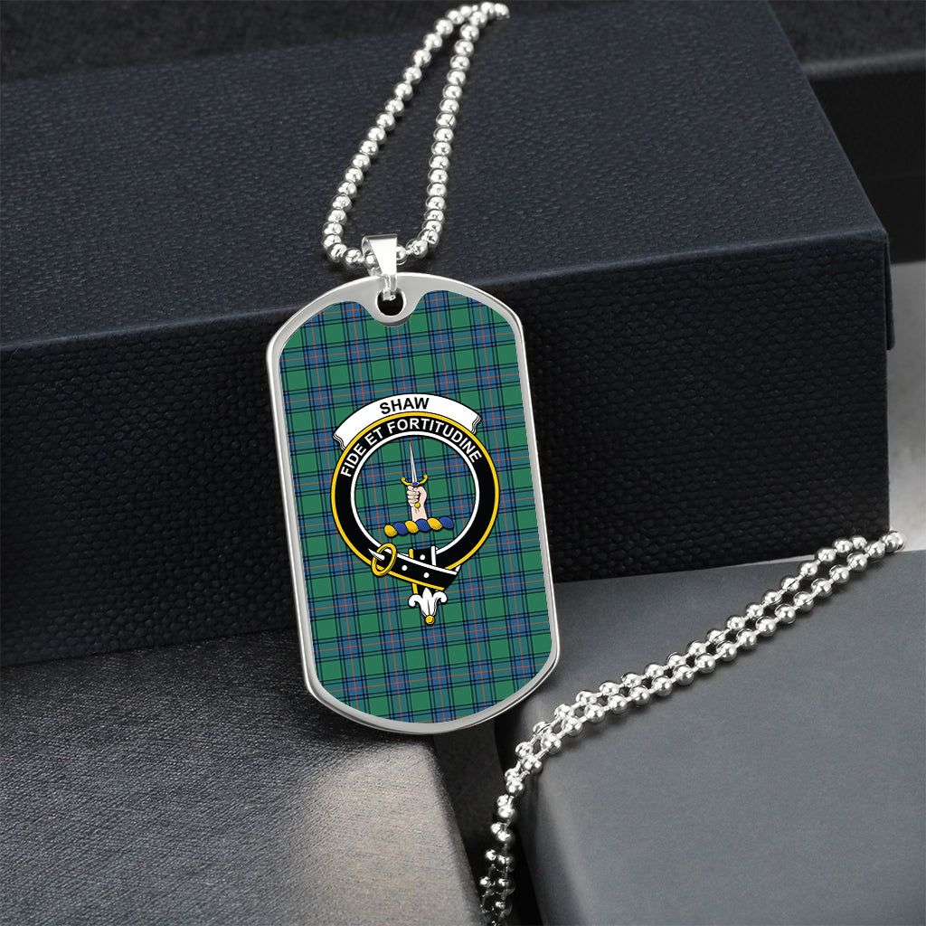 shaw-ancient-tartan-family-crest-silver-military-chain-dog-tag