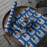 She Loves Jesus And America Too Wrapping Paper Roll Christian 4th of July Messy Bun Flag - Wonder Print Shop