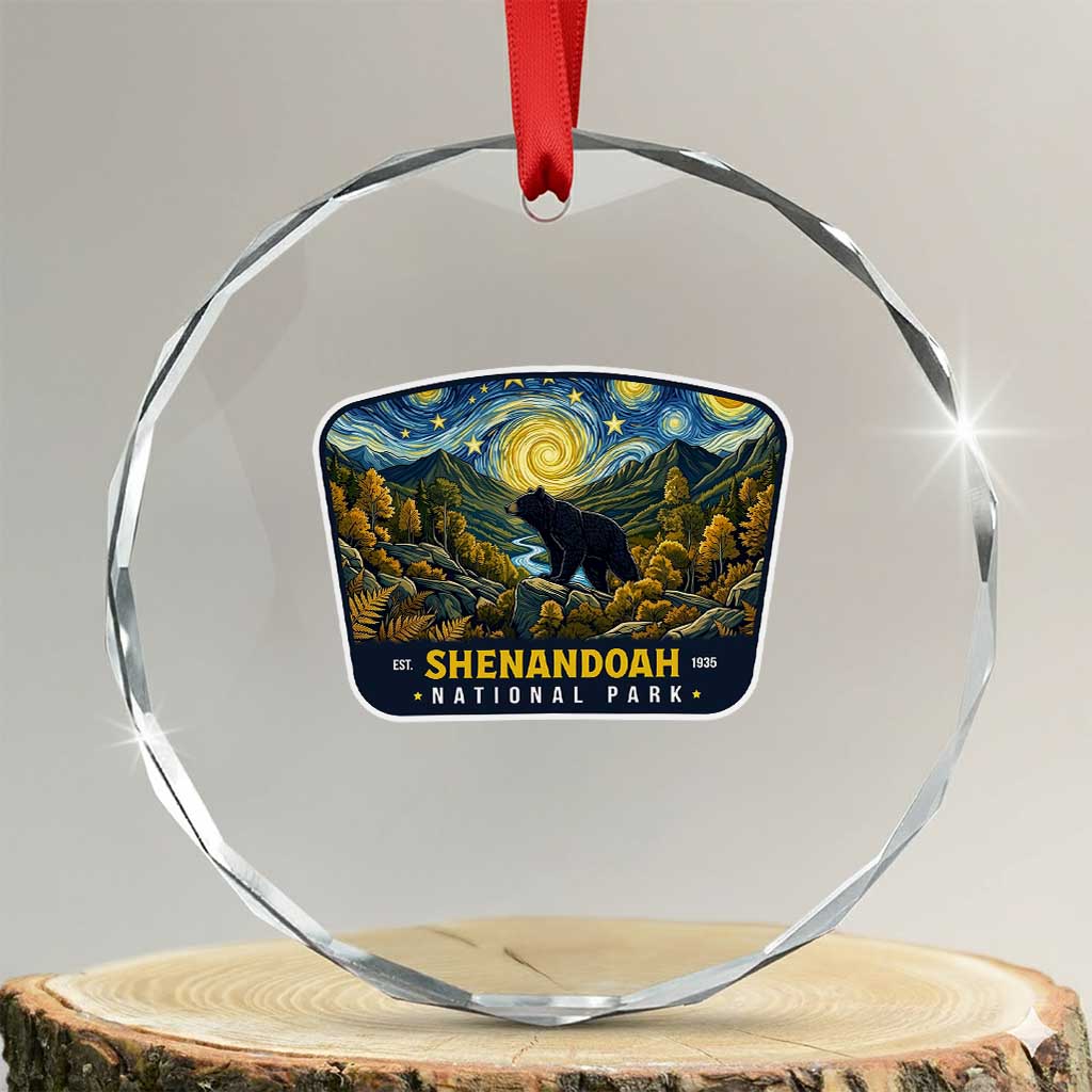 Shenandoah National Park Crystal Glass Ornament Starry Night Virginia Bear Mountain