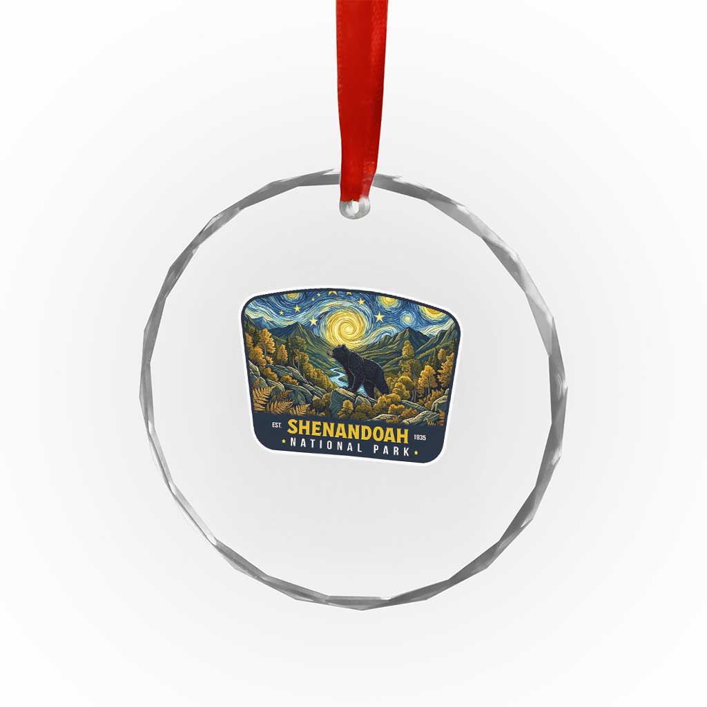 Shenandoah National Park Crystal Glass Ornament Starry Night Virginia Bear Mountain
