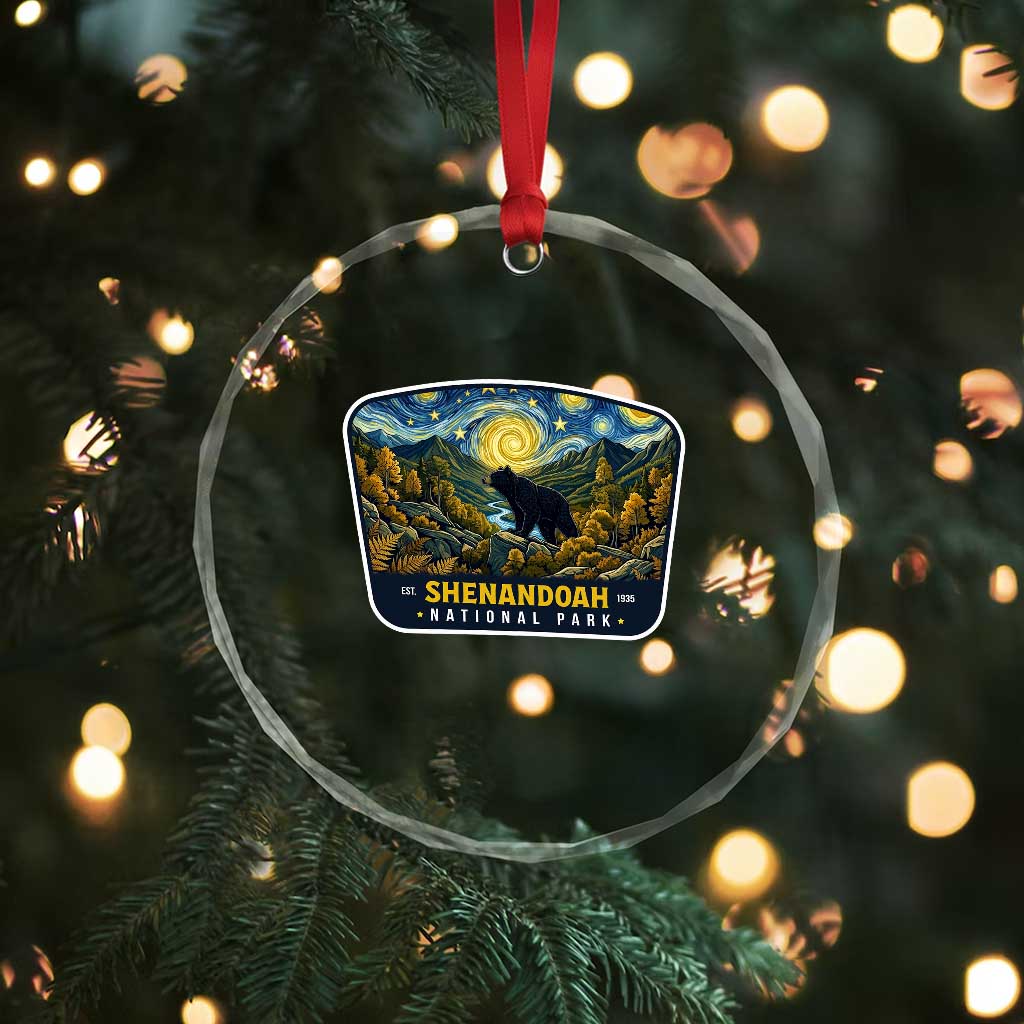 Shenandoah National Park Crystal Glass Ornament Starry Night Virginia Bear Mountain