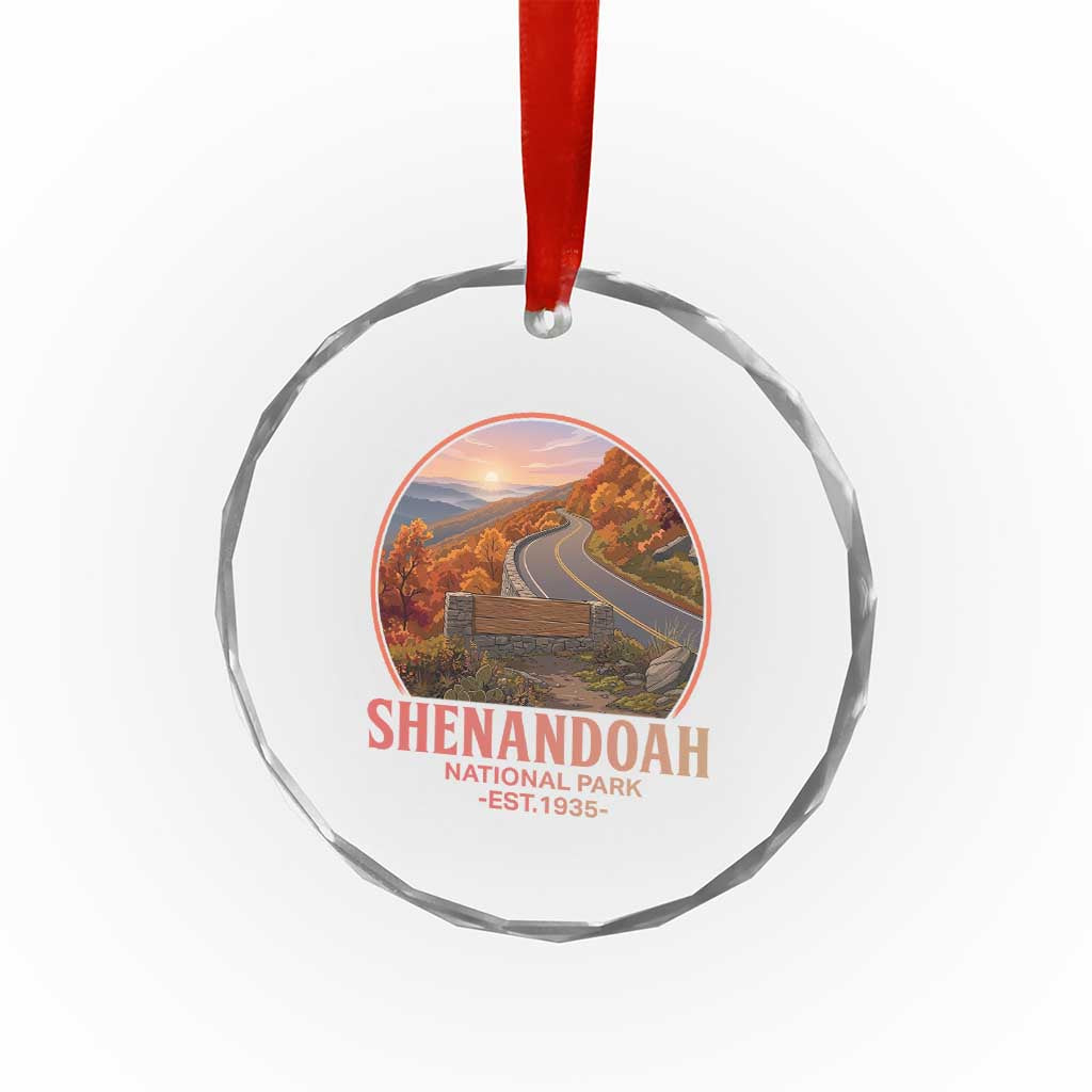 Shenandoah National Park Crystal Glass Ornament Vintage Virginia Mountain Landscape