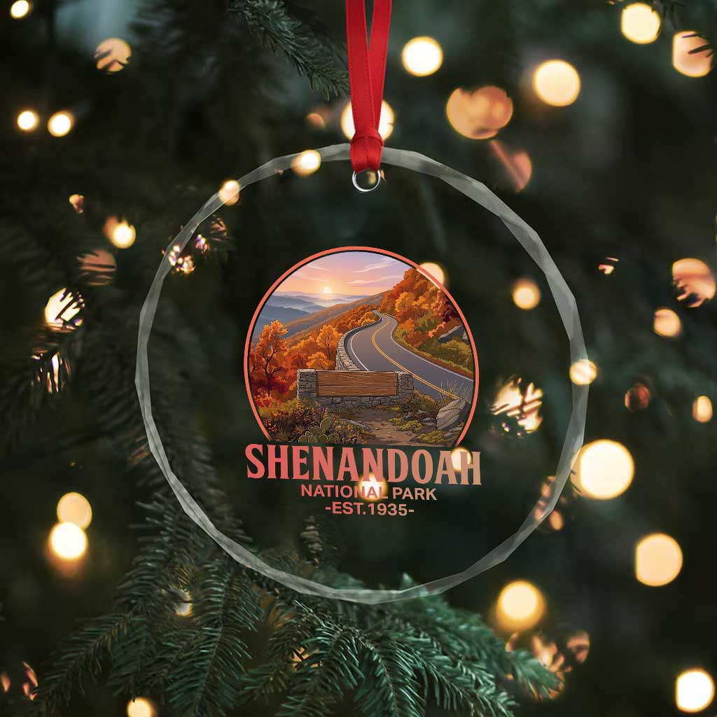 Shenandoah National Park Crystal Glass Ornament Vintage Virginia Mountain Landscape