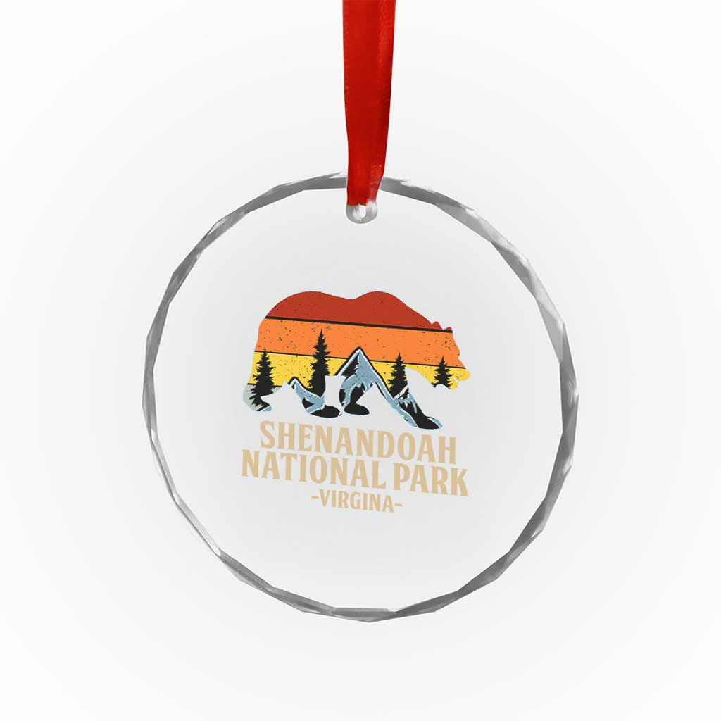 Shenandoah National Park Crystal Glass Ornament Vintage Virginia Mountains Bear