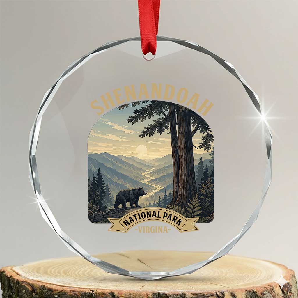 Shenandoah National Park Crystal Glass Ornament Vintage Virginia Nature Mountain Bear