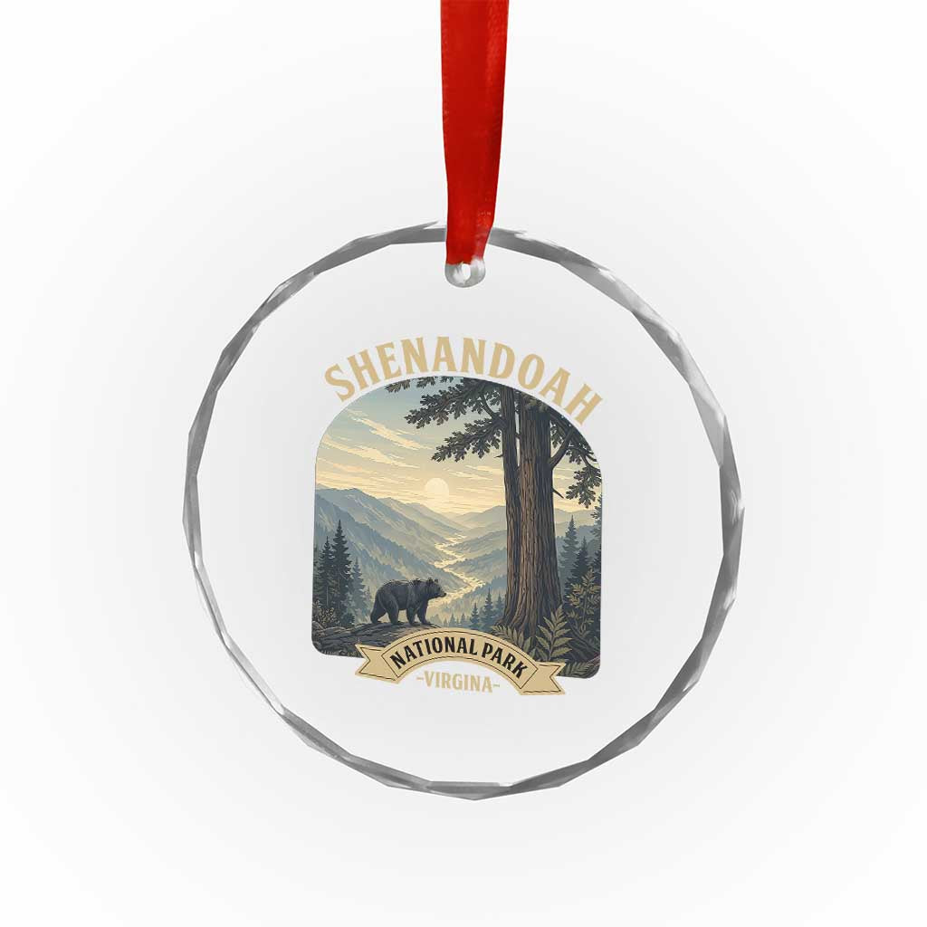 Shenandoah National Park Crystal Glass Ornament Vintage Virginia Nature Mountain Bear