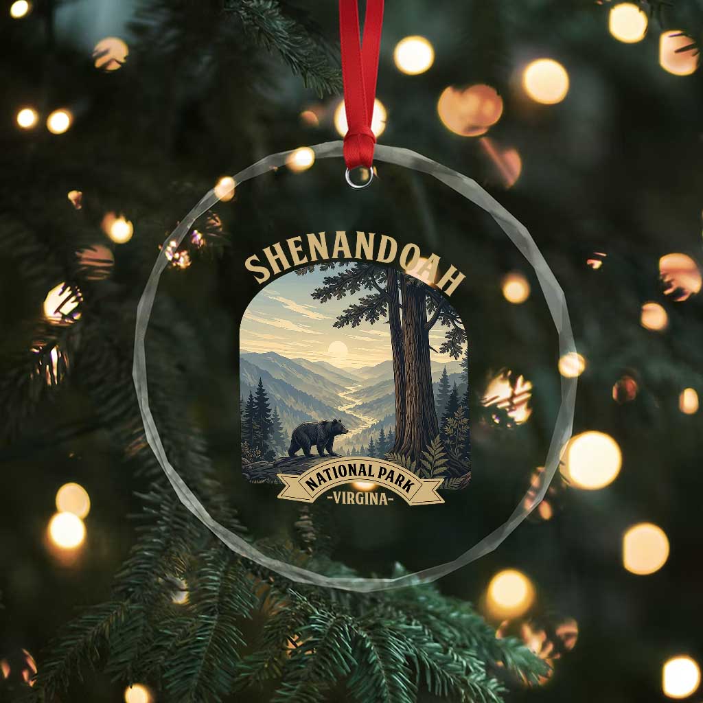 Shenandoah National Park Crystal Glass Ornament Vintage Virginia Nature Mountain Bear