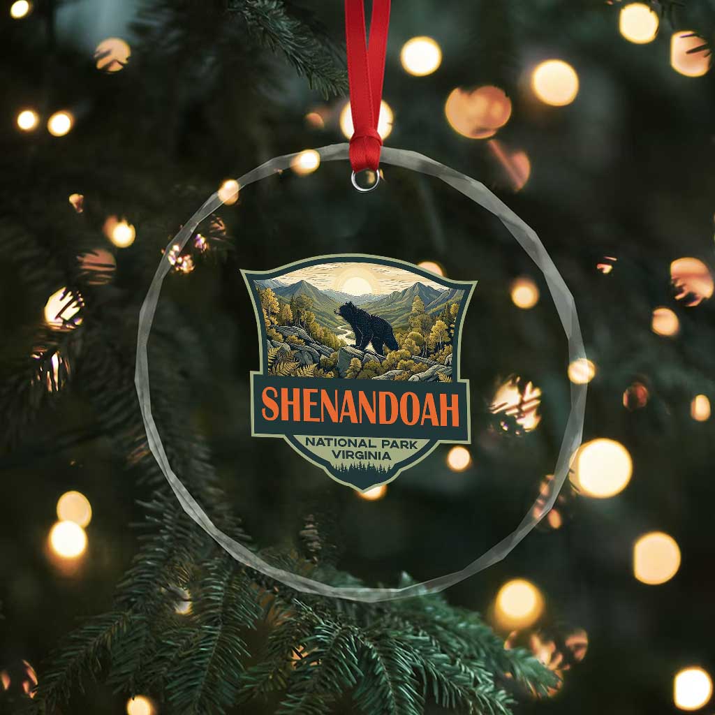 Shenandoah National Park Crystal Glass Ornament Virginia Black Bear Mountain