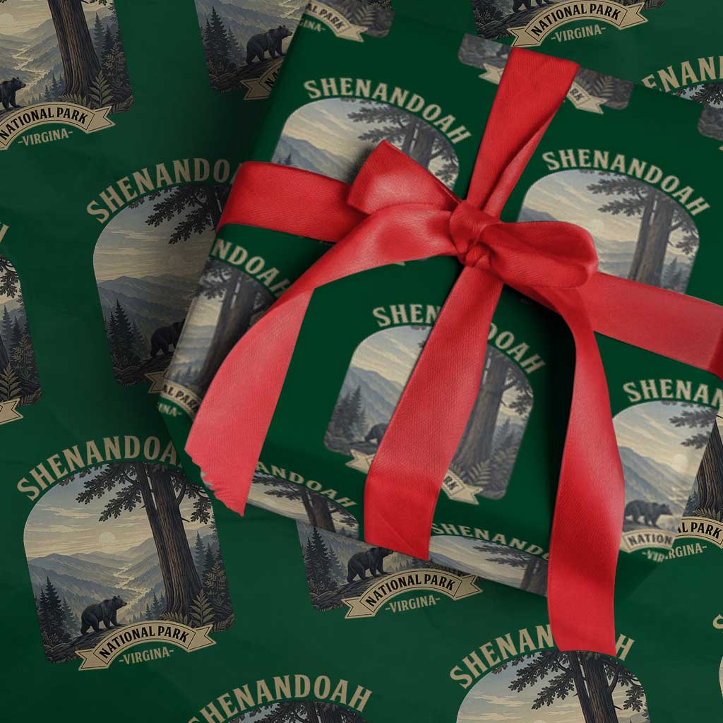 Shenandoah National Park Wrapping Paper Roll Vintage Virginia Nature Mountain Bear