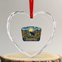 Shenandoah National Park Heart Crystal Glass Ornament Starry Night Virginia Bear Mountain