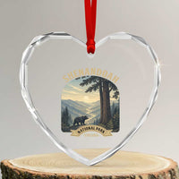 Shenandoah National Park Heart Crystal Glass Ornament Vintage Virginia Nature Mountain Bear