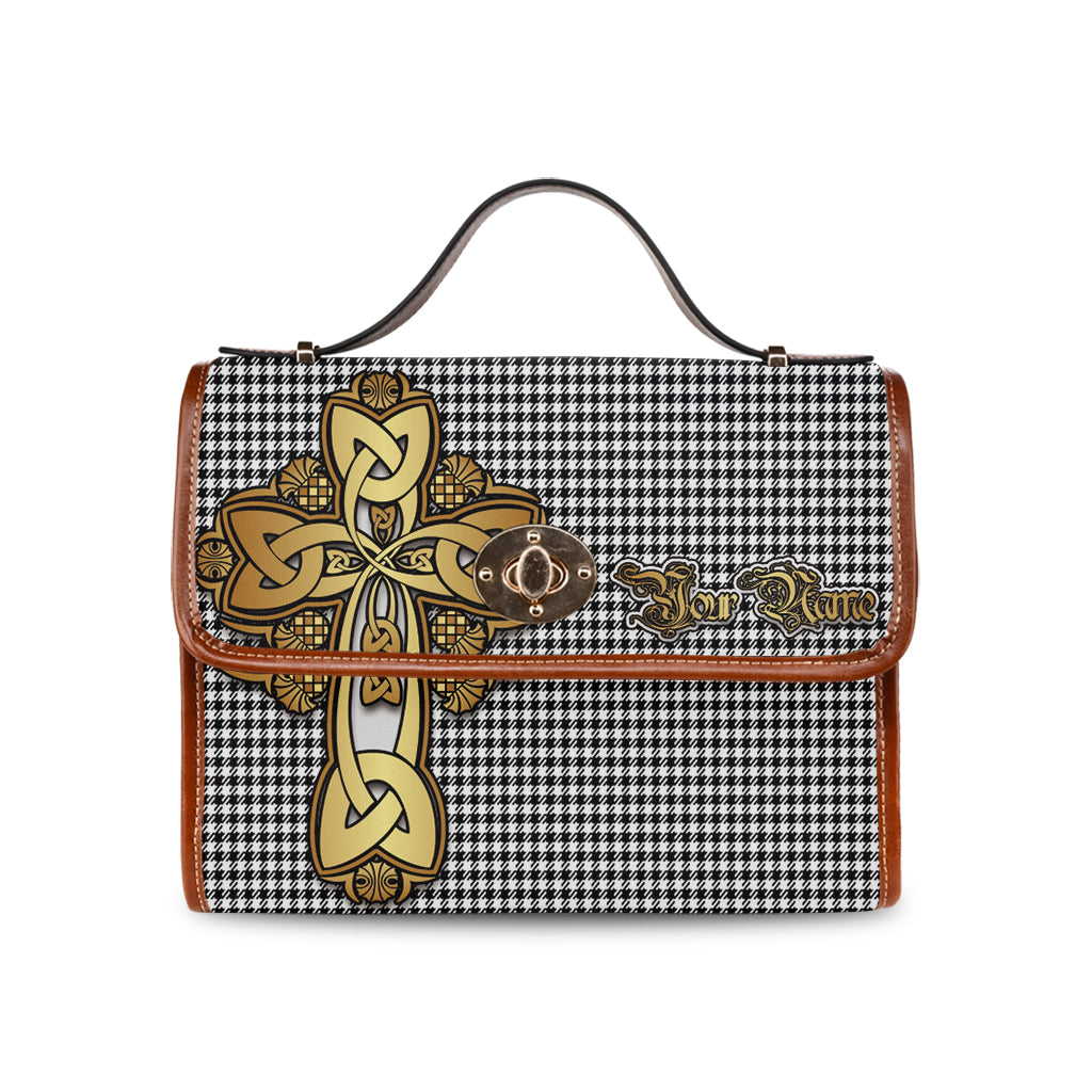shepherd-tartan-canvas-bag-personalize-your-name-with-golden-thistle-and-celtic-cross-canvas-bag